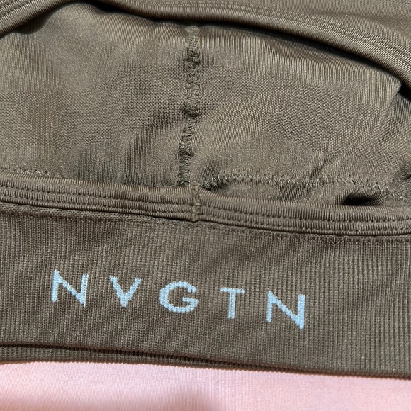 NVGTN Mocha Brown Vortex Seamless Open Back Tee/Bra size M - Picture 6 of 9